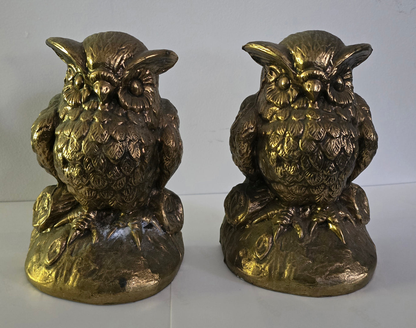 Heavy Brass Owl Bookends